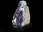 Amethyst Cluster with Calcite On Wood Base #66698-1
